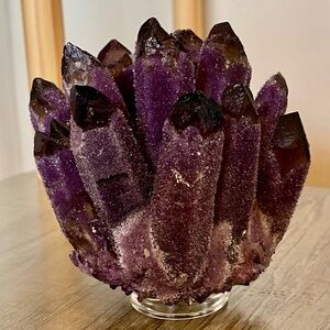 Stunning quartz amethyst crystal cluster
